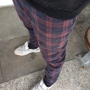 Burgundy Plaid Pants